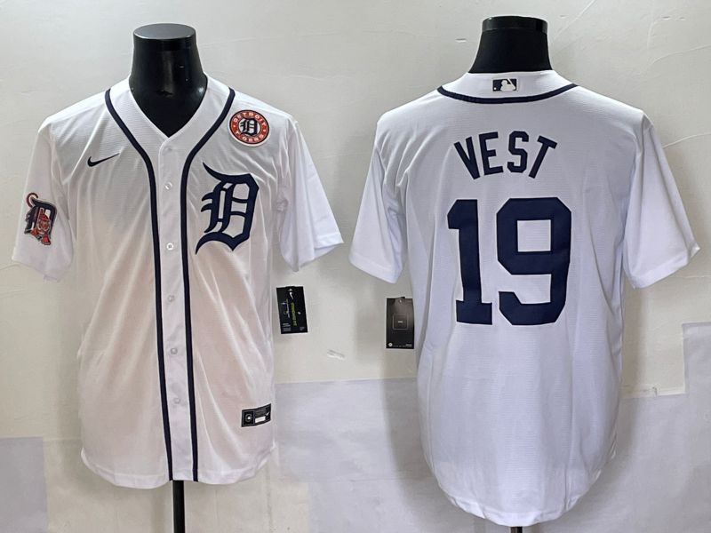 Men 2025 Detroit Tigers #19 Vest White Game Nike MLB Jersey style 6